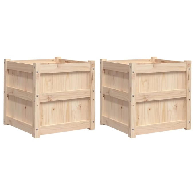 vidaXL - Plantenbakken - 2 - st - cm - massief - grenenhout