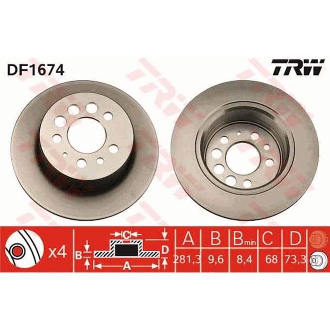 Remschijf TRW DF1674
