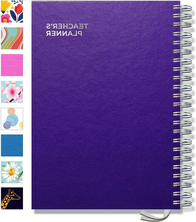 Docentenplanner A4 - Agenda Leraar - Les Plannen - 5 Lessecties - A4 - Paars