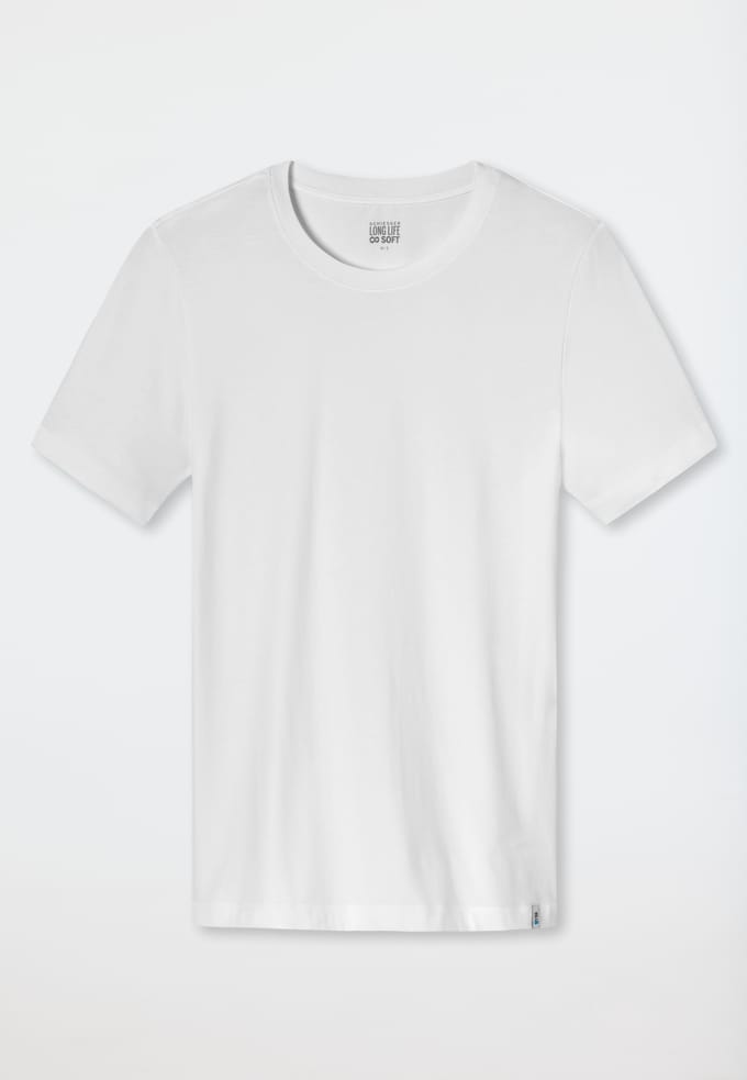 Shirt met korte mouwen, jersey, elastisch, ronde hals, wit - Long Life Soft 4