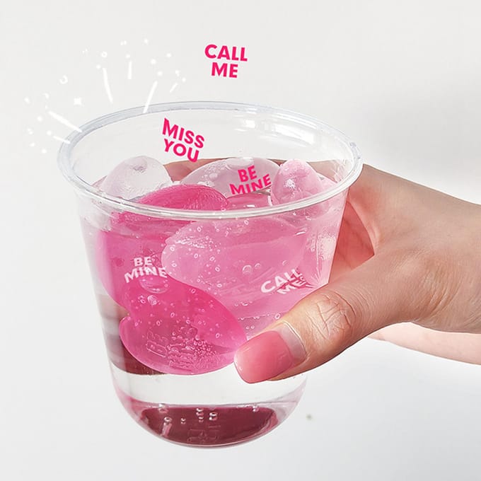 15 Stuks Hartvormige Herbruikbare IJsblokjes Puur Water Herbruikbare IJsblokjes voor Drankjes Whiskey Wodka Koffie pink