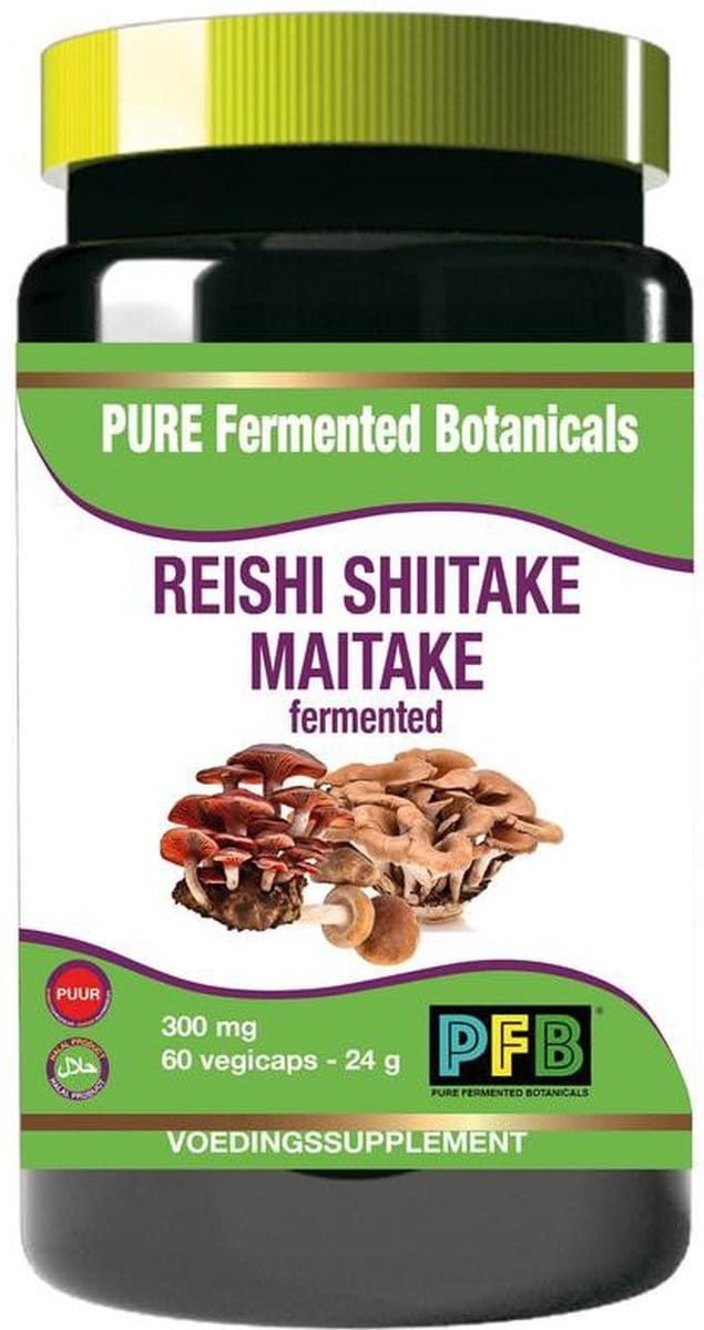 SNP Reishi shiitake maitake fermented 300mg puur 60 Vegetarische capsules