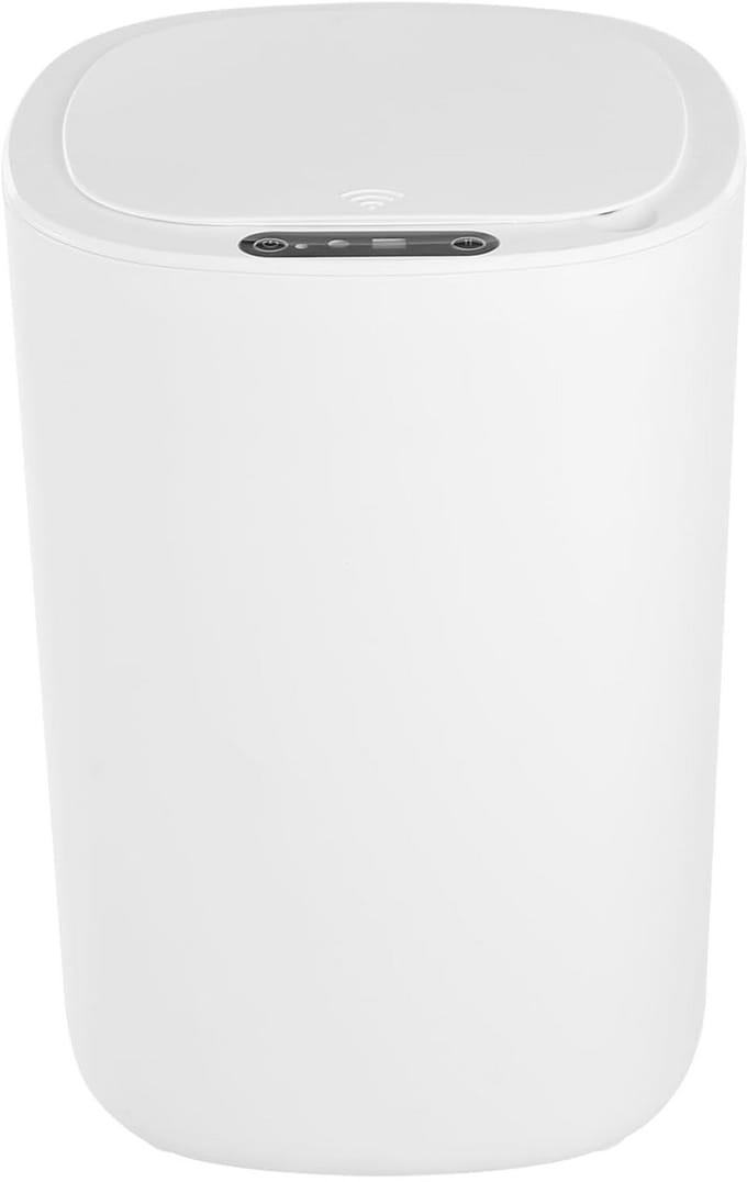 Vuilnisemmer met sensor - Afvalbak slim - Hygiënisch afval - Automatisch deksel - 10 liter - Wit