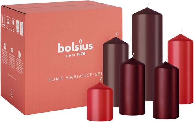 Bolsius - Gladde Stompkaarsen set - Rood
