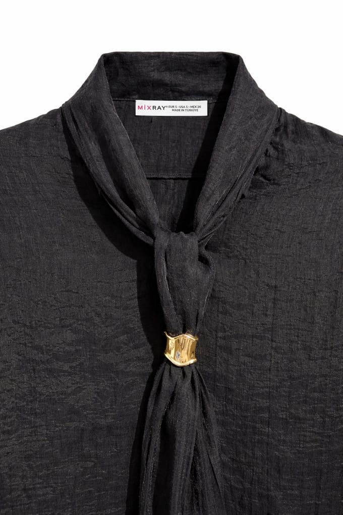 V-hals Blouse met Strikdetail