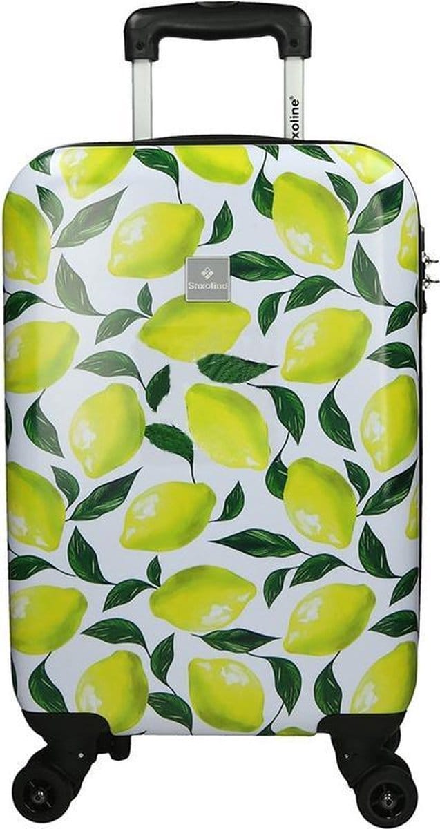 Saxoline Handbagage Harde Koffer / Trolley / Reiskoffer - 55cm (Small) - Lemon Print - Bedrukt / Small