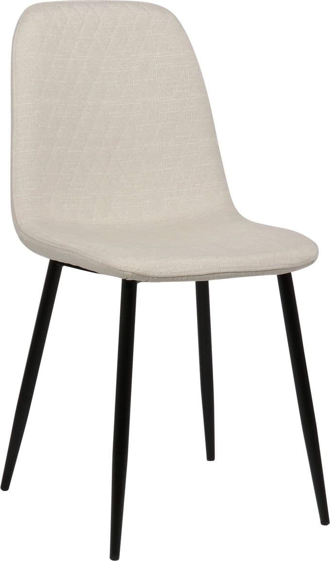 CLP Giverny Eetkamerstoel - Zonder armleuning - Metaal frame - creme Stof