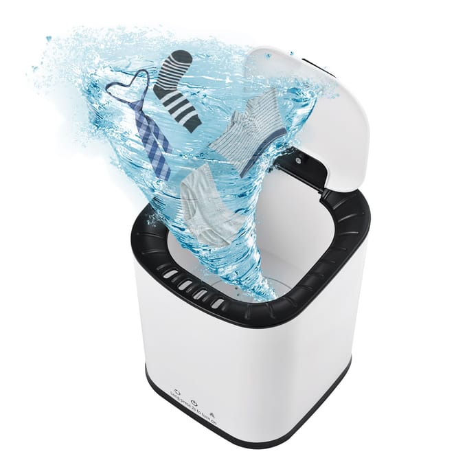 Draagbare wasmachine voor ondergoed, ondergoed, sokken, 2L capaciteit, mini-wasmachine, turbine EU Plug wit