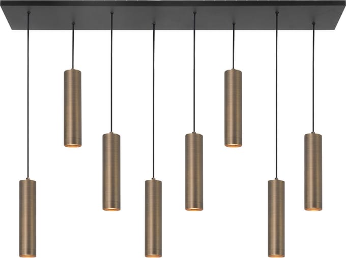 Highlight - Hanglamp Perugia 8 lichts L 115 cm brons zwart