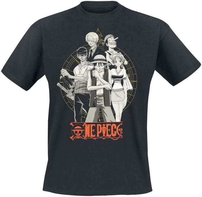 One Piece - Anime T-shirt - One Piece - Group - S tot XXL - zwart