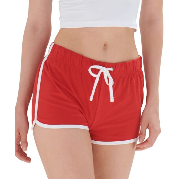 SF Women Dames/dames Retro Shorts (Rood/Wit)