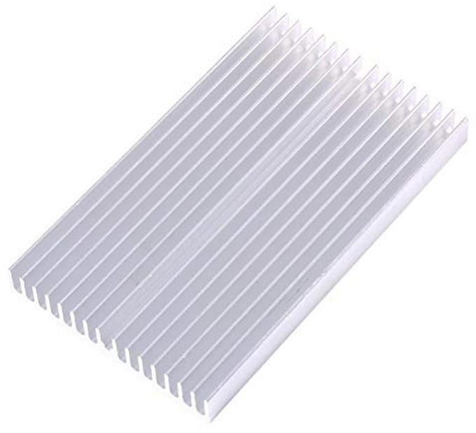 Aluminium Koeler 100x60x10mm voor IC LED Transistor