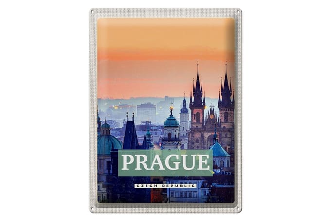 Blechschild Reise 30x40cm Prague Altstadt Prag Tschechien