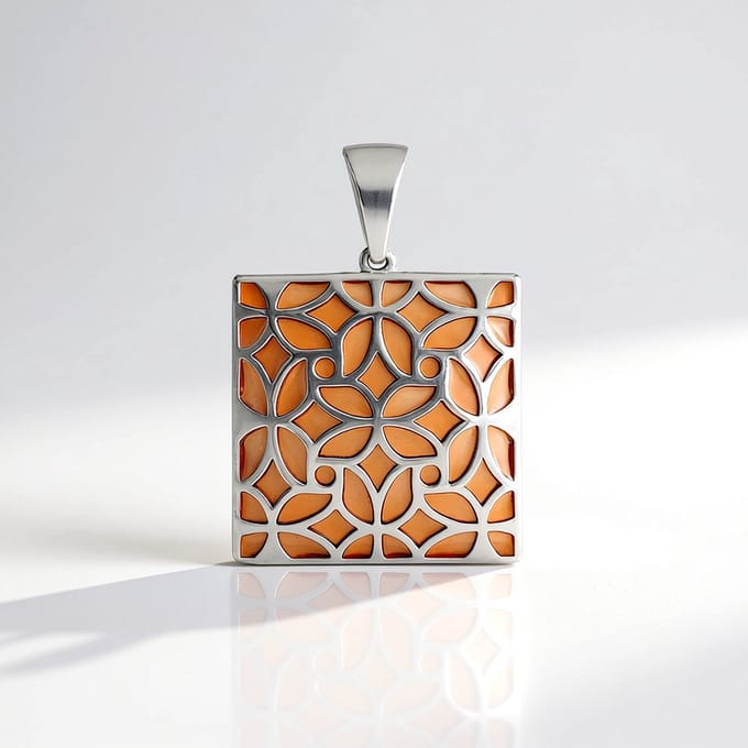 Chique Sterling Zilveren Hanger met Patroon