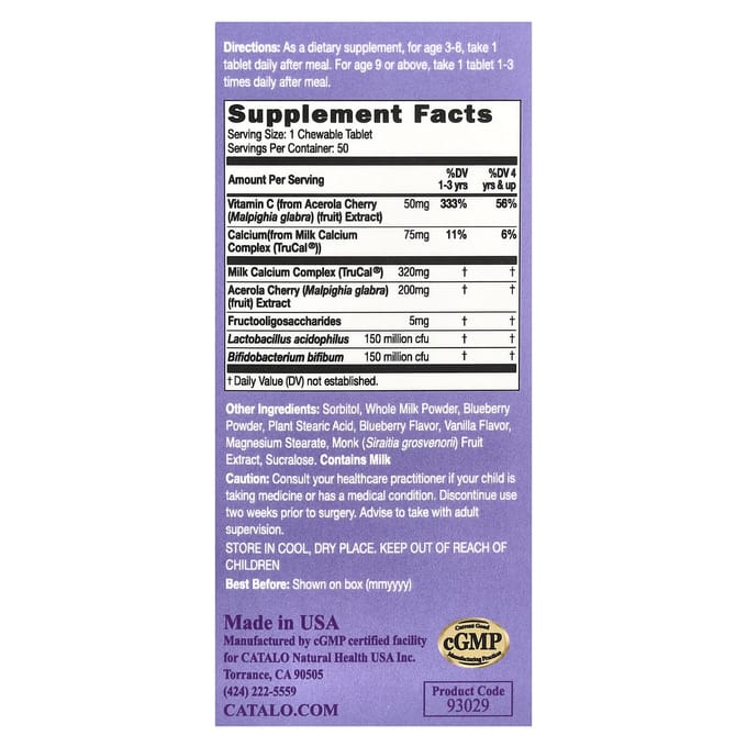 Kinder Melkcalcium + Vitamine C Probioticum, Kauwtabletten 50