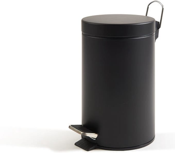 Perfetto 0446C vuilnisbak 5 l Rond Staal Zwart