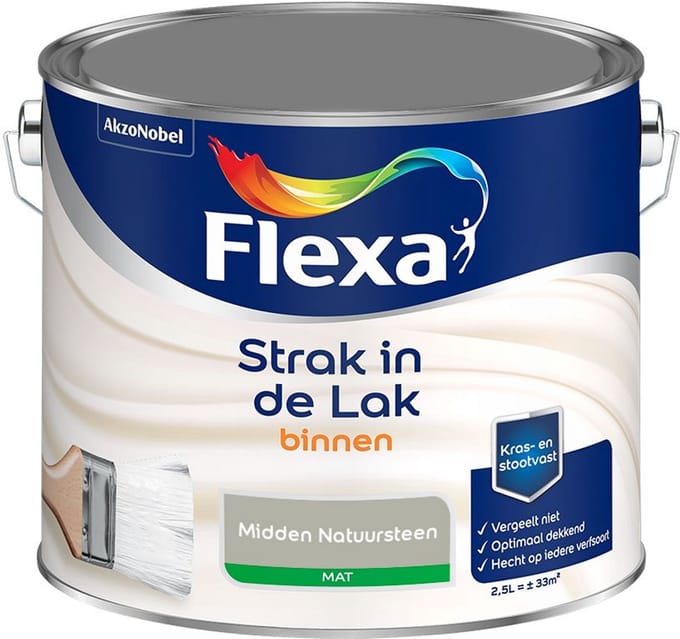 Flexa - Strak In De Lak Binnenlak Mat - Midden Natuursteen - Mengverf - 2,5 L