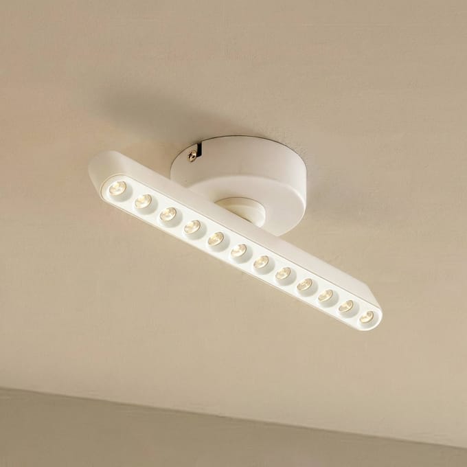 Lindby LED spot Eldrin, wit, 1-lamp, lichtpunten
