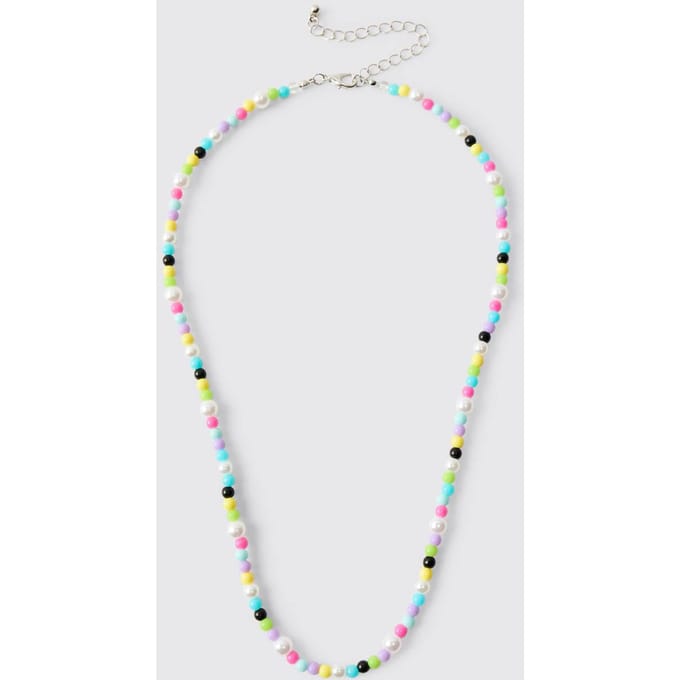 Multi-Colour Pastel Beaded Strand Necklace