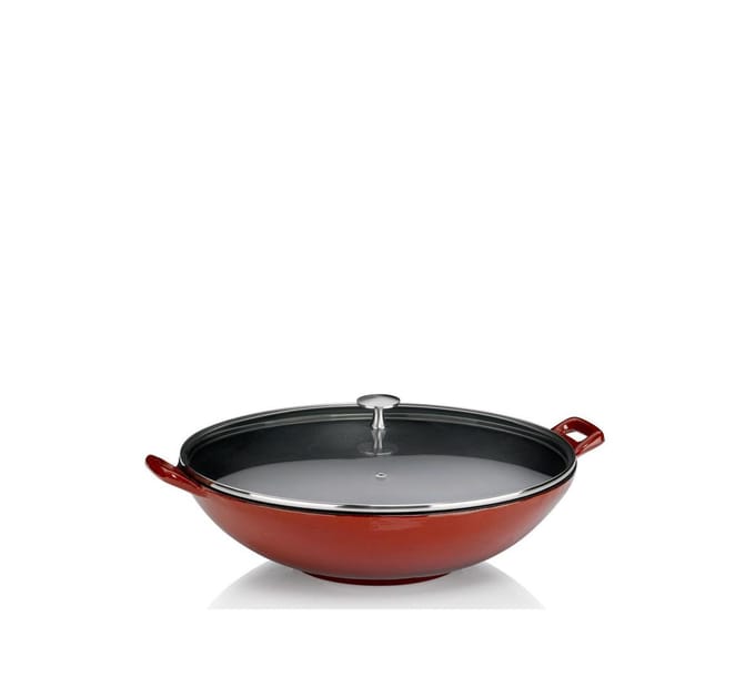 Wokpan Gietijzer Rood, 36 cm - Kela | Calido