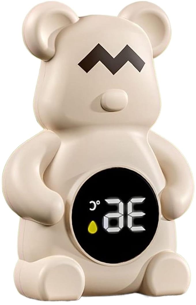Baby Badthermometer - Bad Speelgoed - Veilig Baden - Drijvend Ontwerp - 15cm - Khaki
