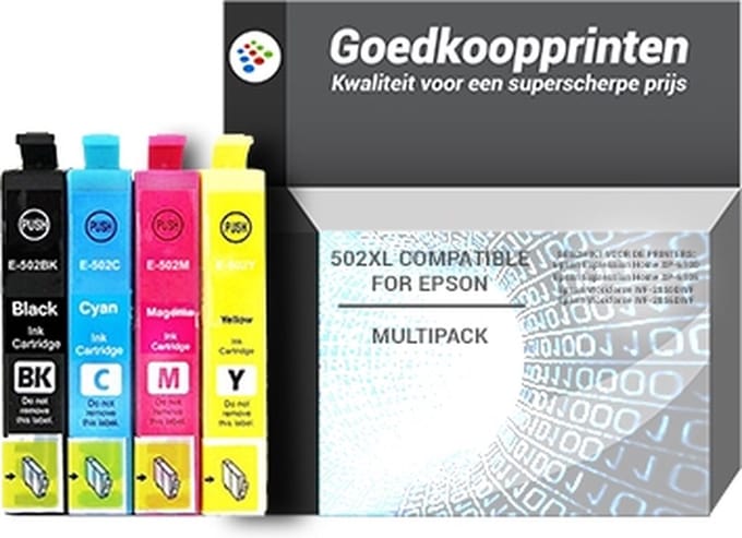 Huismerk Epson 502XL inkt cartridges 4-Kleuren Multipack (72,8 ml)