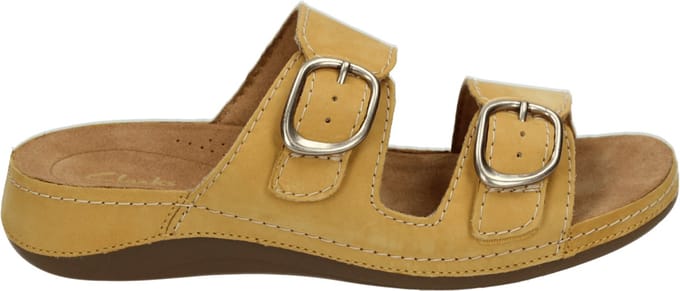 Clarks - CECILY STEP - Dames slippers - Kleur: Geel - Maat: 35.5