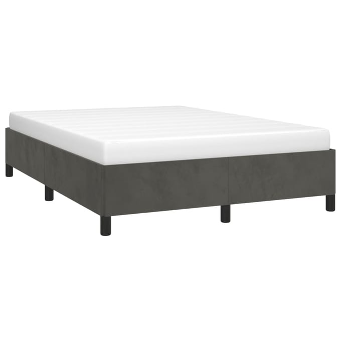 vidaXL - Bedframe - zonder - matras - 140x190 - cm - fluweel - donkergrijs