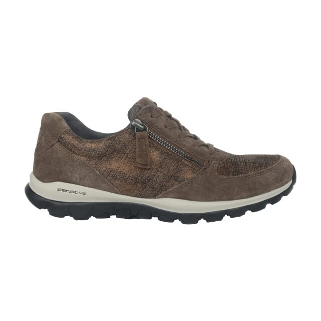 Gabor rollingsoft sensitive 76.968.61 - dames rollende wandelsneaker - Bruin - maat 37 (EU) 4 (UK)