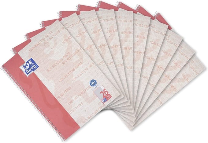 Collegeblok A4 Geruit 90g Papier Gelinieerd met Witte Rand 10 Stuks