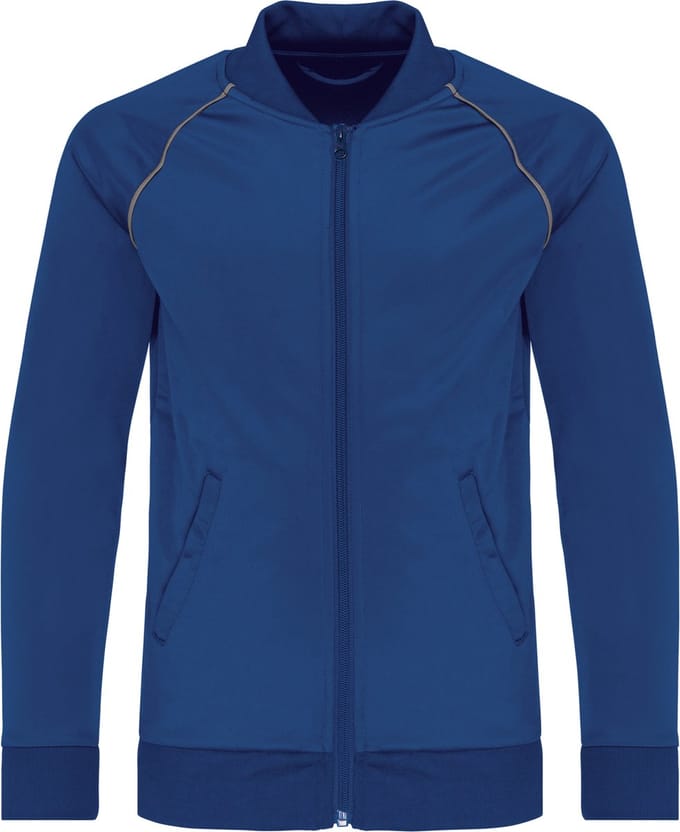 PROACT® Kindertrainingsjas met rits en biesje PA385 - Dark Royal Blue - 10/12 years (10/12 ans)