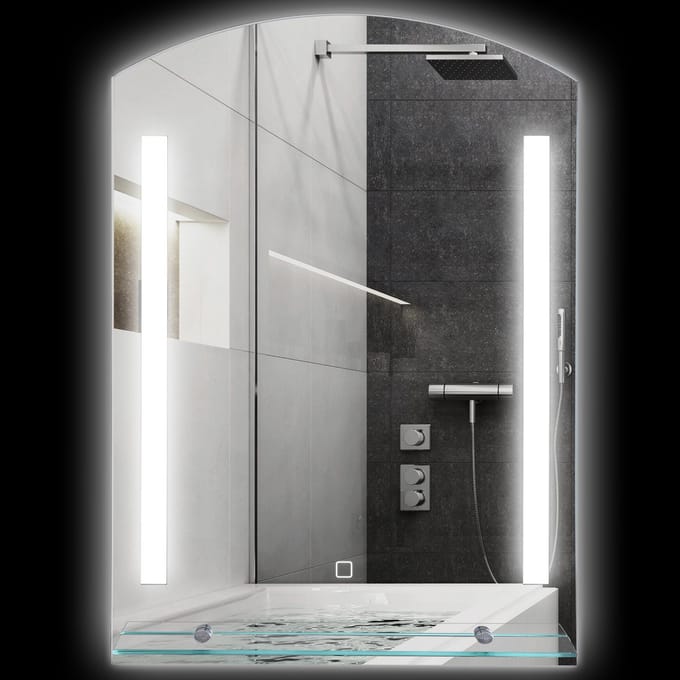Kleankin badkamerspiegel - veiligheidsglas - aluminium - Zilver