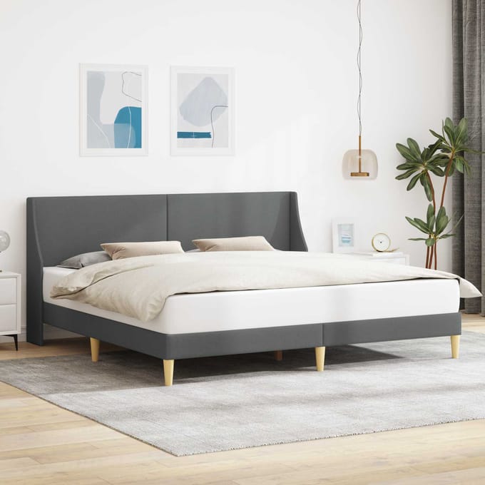 vidaXL - Bedframe - Effen - met - hoofdeinde - verbindingplaat