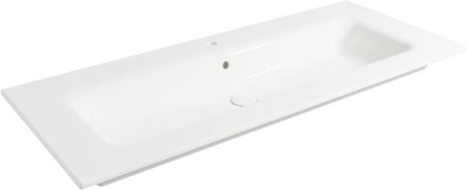 Saqu Fluente Wastafel 1 bak 1 krg 121x51x1 cm Glans Wit