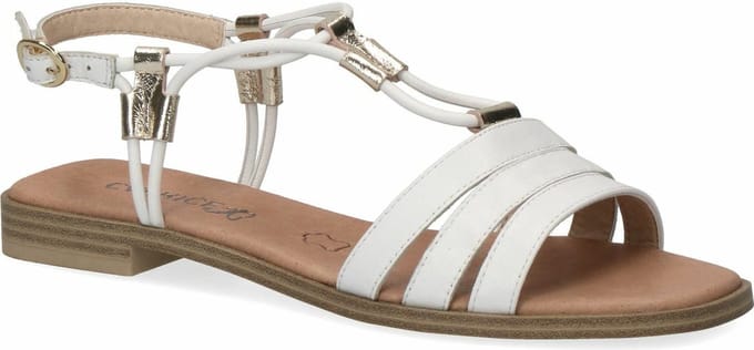 Witte Sandalen Plat Leder Caprice maat 39