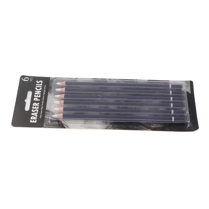 6 Stuks Gum Potlood Set Premium Hout Gemakkelijk Uitgummen Comfortabele Grip Brede Toepassing Gum Pen voor black