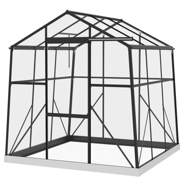 4goodz Tuinkas Aluminium met Polycarbonaat 192x192x203 cm - zwart