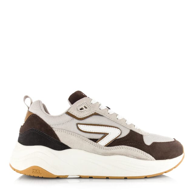 Hub  Glide lt bone/off white/dark coffee lage sneakers heren