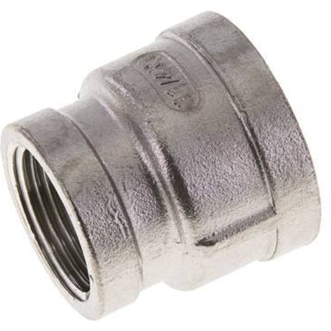 1 1/4'' NPT x 1'' NPT RVS Ronde Sok 16 Bar