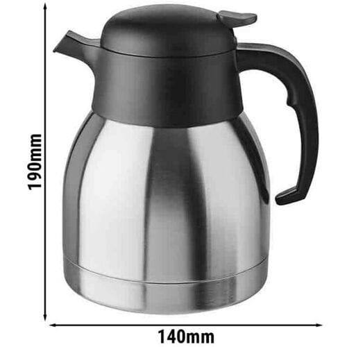 GGM Gastro (6 Stück) Isolierkanne - CLASSIC - 1 Liter - Einhandautomatik