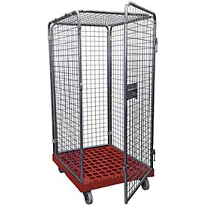 Rolcontainer maat 5, zonder legborden, 1800 mm hoog, rood