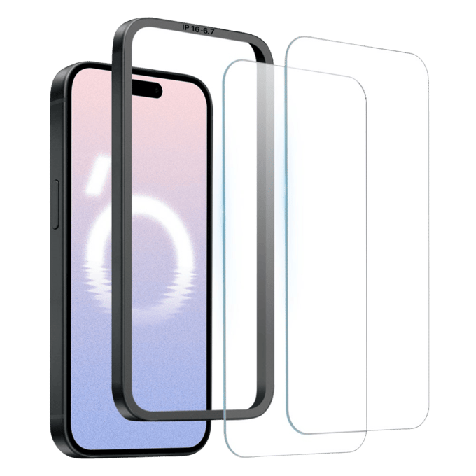 Northjo iPhone 16 Plus Duo Pack A+ Screenprotector Met Installatiehulp Transparant
