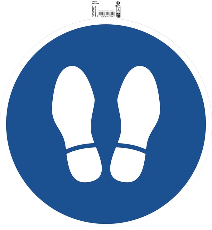 Exacompta Zelfklevend bord stoppen verplicht 35cm - Blauw - 67024E