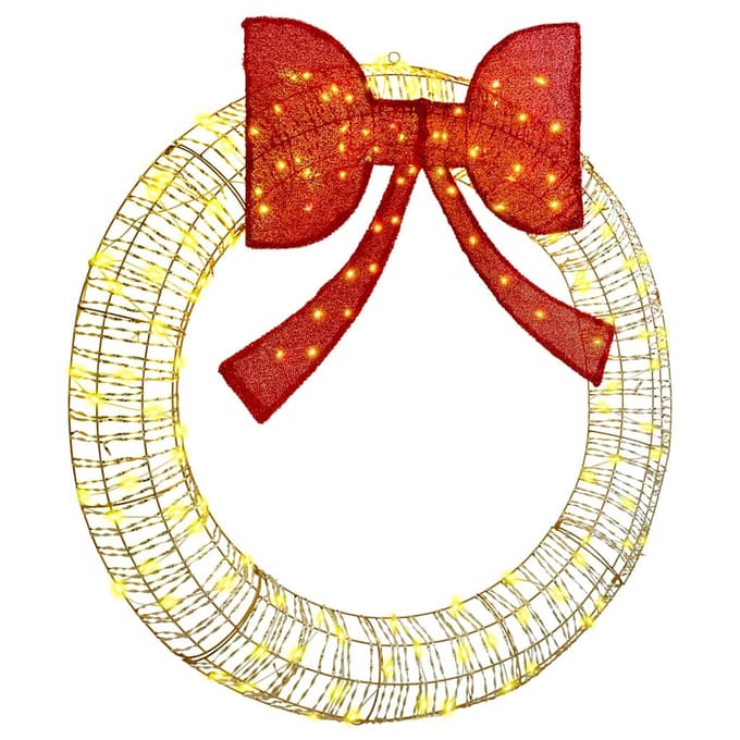 Couronne avec 150 LED Blanc Chaud 121 x 121 x 10 cm PET
