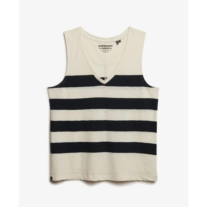 Superdry Studios Vee Mouwloze V-hals T-shirt Wit 2XS Vrouw