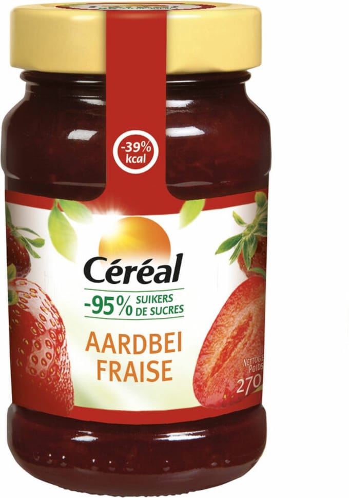 Céréal Jam Aardbeien - 3 x 270 gr - Voordeelverpakking