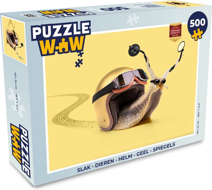 Puzzel Slak - Dieren - Helm - Geel - Spiegels - Legpuzzel - Puzzel 500 stukjes