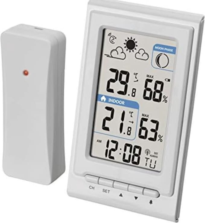 Weerstation Met Buitensensor - Weerstation Draadloos Binnen Buiten