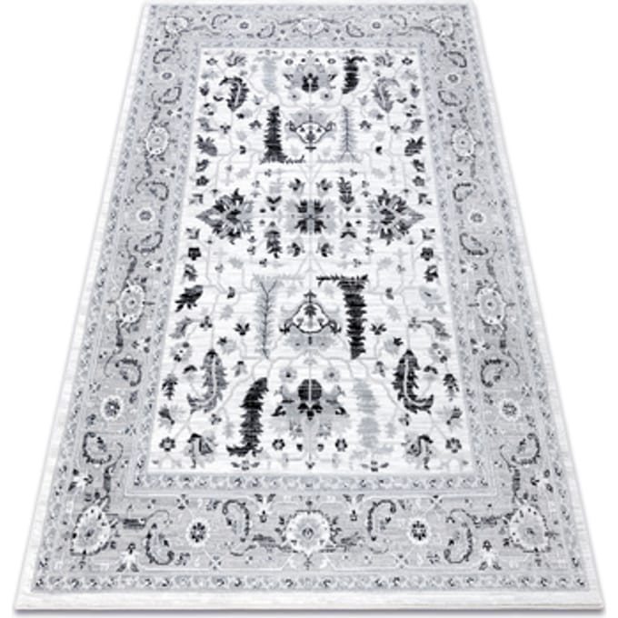 Kleden Rugsx Tapijt ARGENT - W7039 Bloem grijs / 133x190 cm