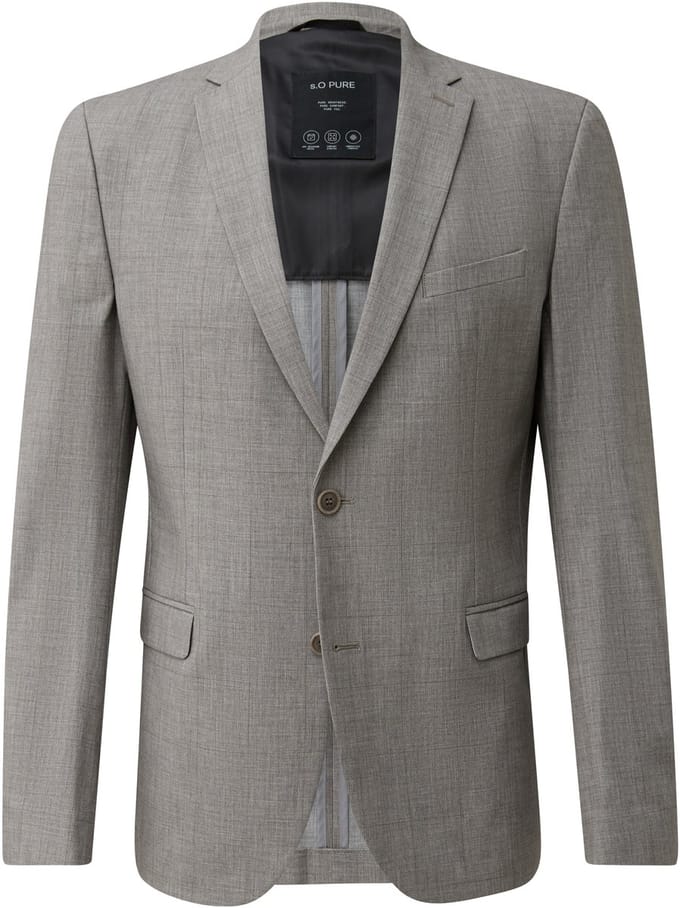 s.Oliver - male - s.O PURE: Slim-fit jasje van gedessineerde stretchstof